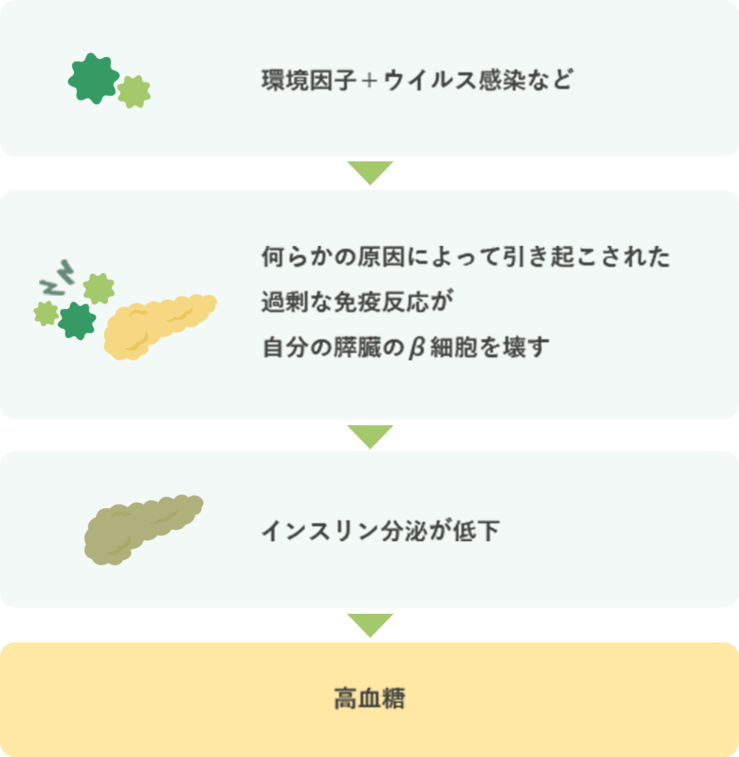 1型糖尿病の説明イラスト